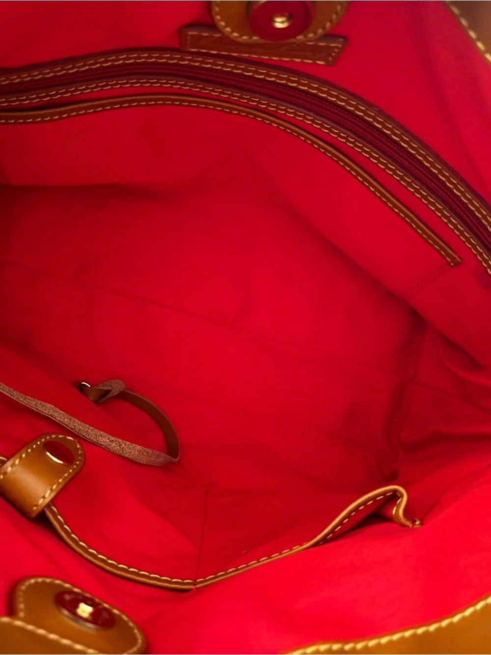 Dooney & Bourke Navy Logo Tote with Tan and Black Accents